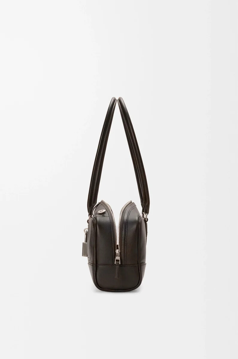 panta amazona 31 cropped bag in shiny calfskin vintage brown